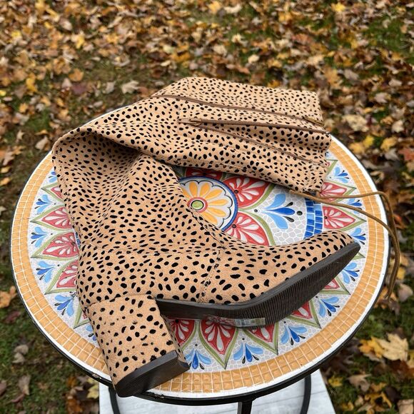 Pierre Dumas Takeoff 2 Womens Sz 7 Over-the-Knee Leopard Cheetah Heeled Boots - Picture 5 of 12